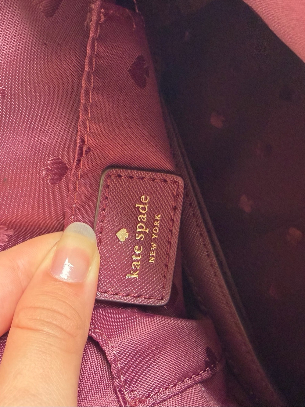Kate Spade Small Greta court Ina Glitter Crossbody Bag Handbag Cherrywood Maroon - Picture 8 of 13